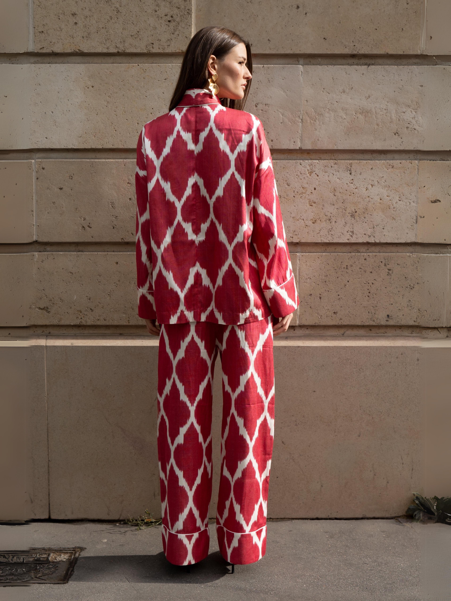 Moulin Rouge Pyjama (Silk) – Ikatique - Main Image